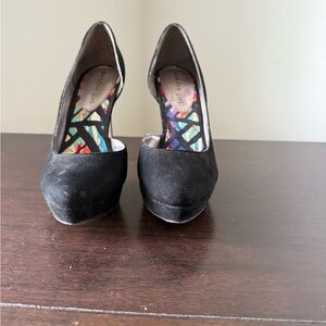 Madden Girl Black Suede Platform Heels